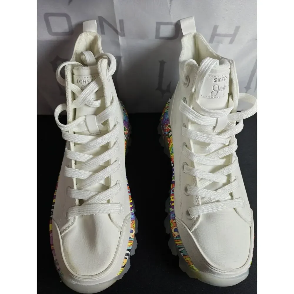 SKECHERS X JEN STARK Women's 6 / 36 Hi - Ryze Platform White Multicolor Sneakers